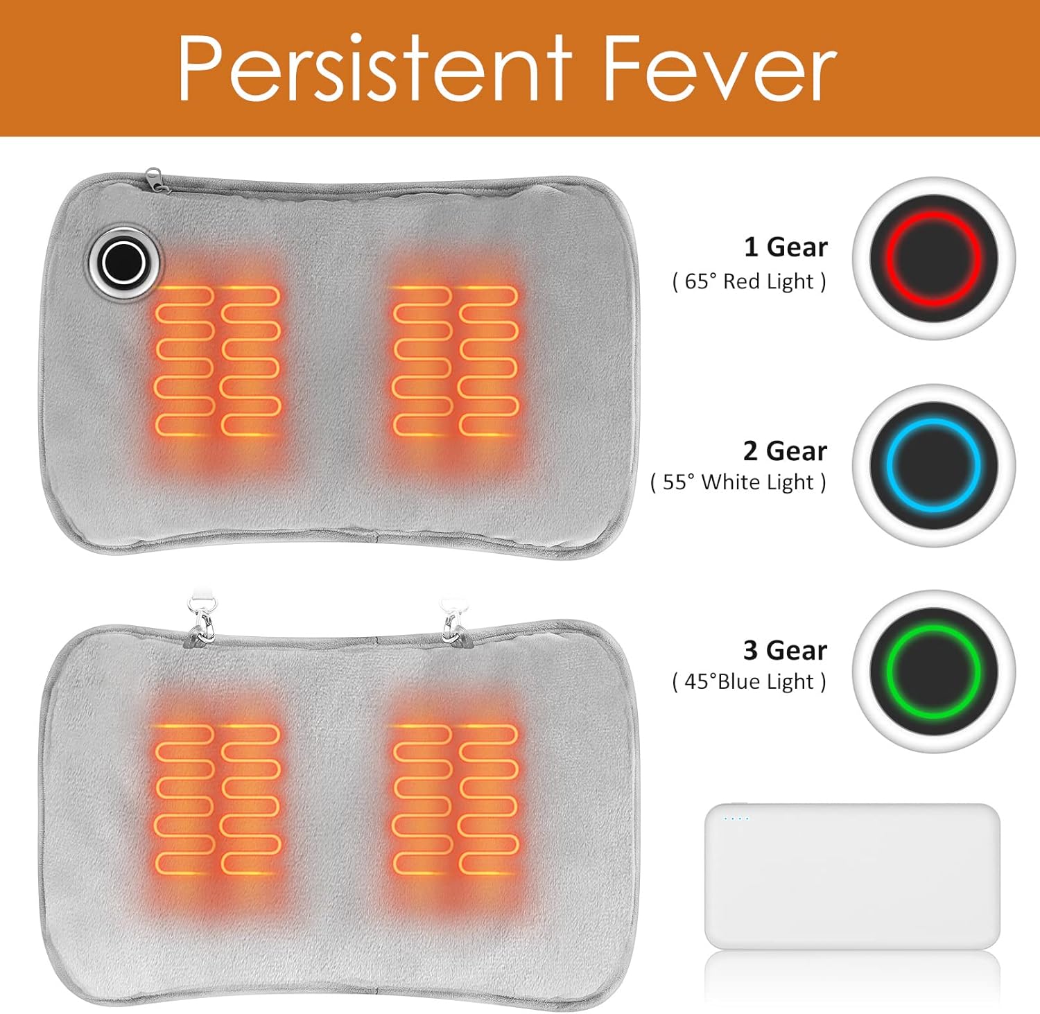Hand Warmers Rechargeable and Portable Neck Warmer, Adjustable Temperature, Fast Electric Heating Pouch and Fast Heating Pad for Women Kids
