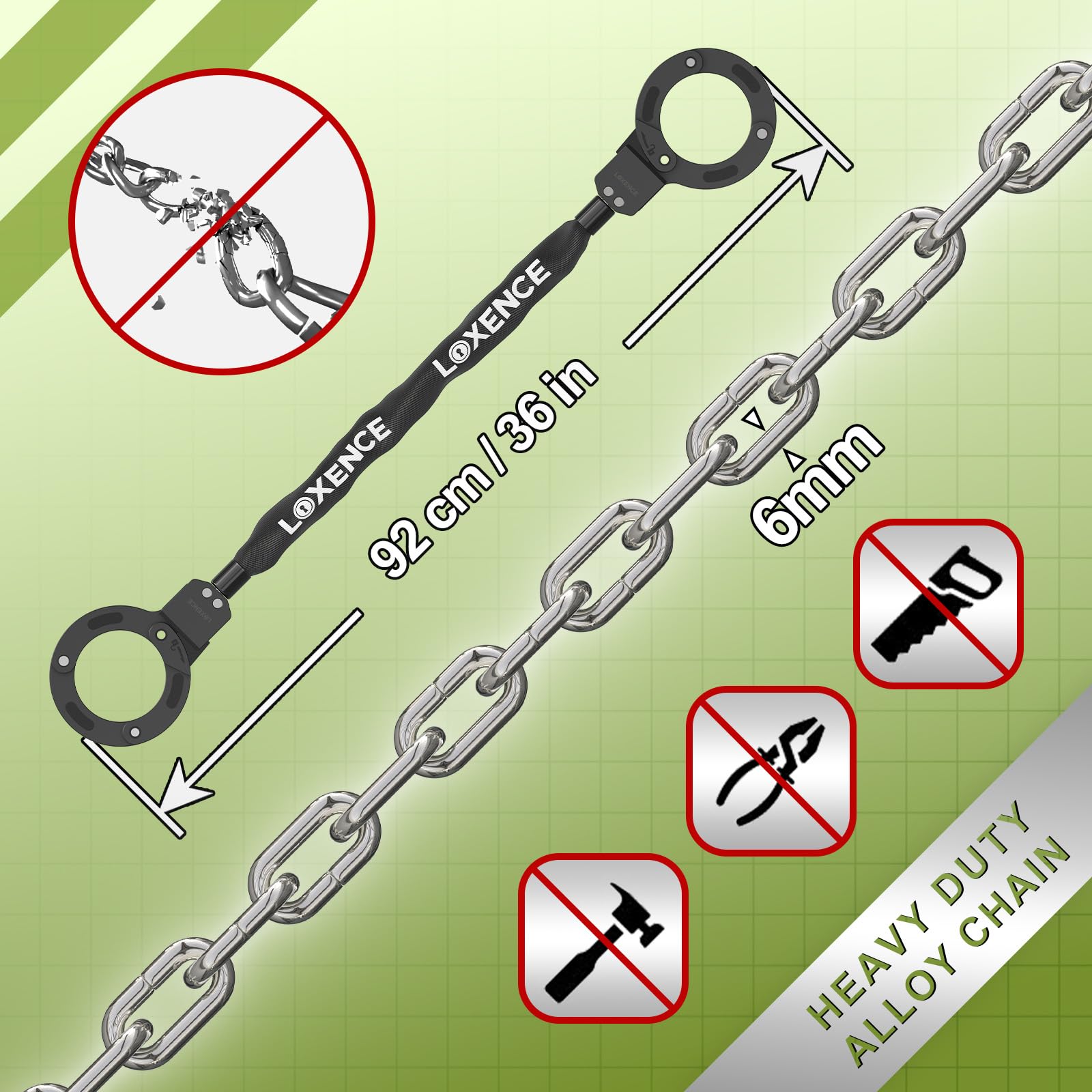 Antivol Trotinette Electrique 92 cm Cadenas Clé Sécurisé Sac à Cordon Noir