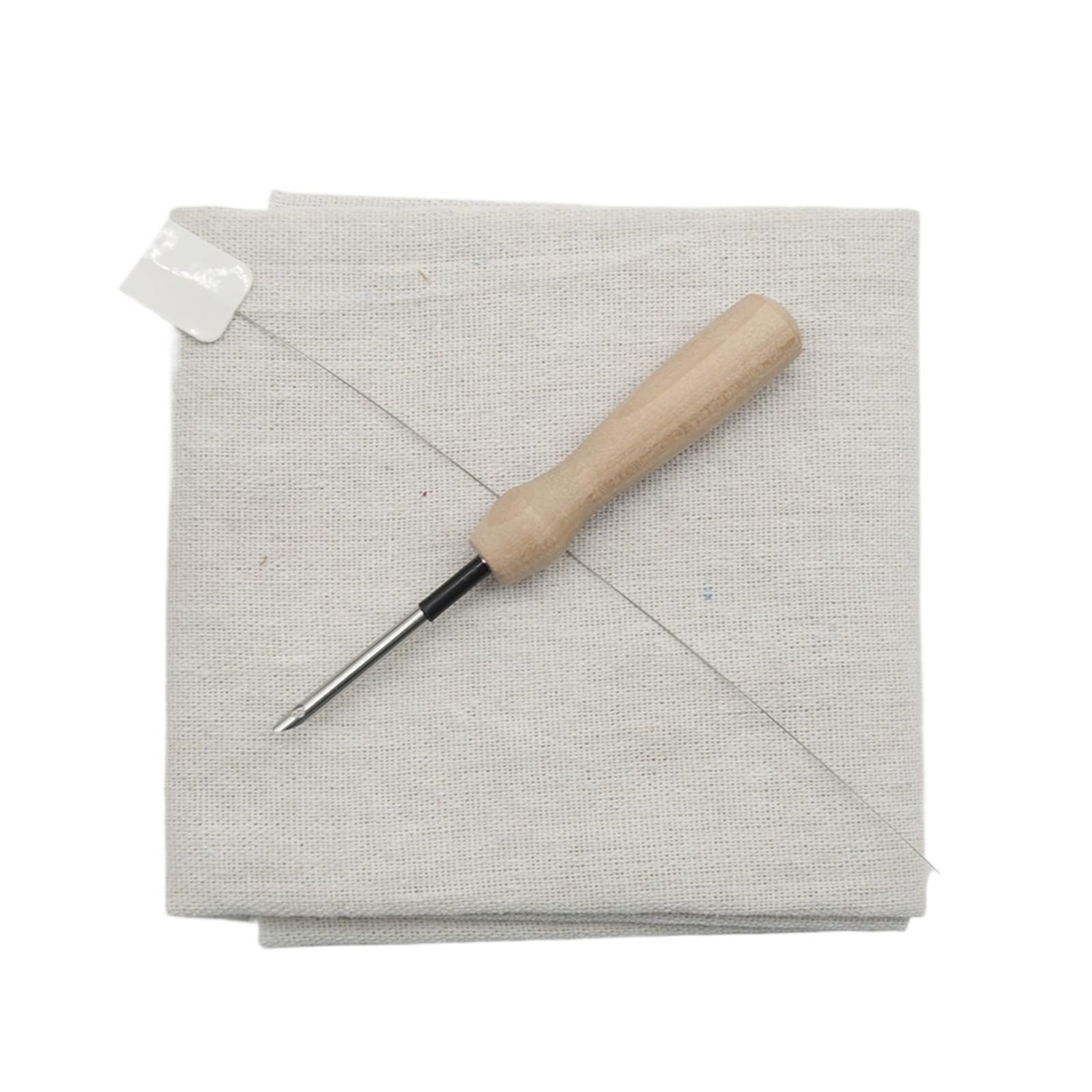 Punch Needle Craft Cloth 50 * 50cm Size Cotton Embroidery Needlework Fabric DIY Handmade Crafts(White)