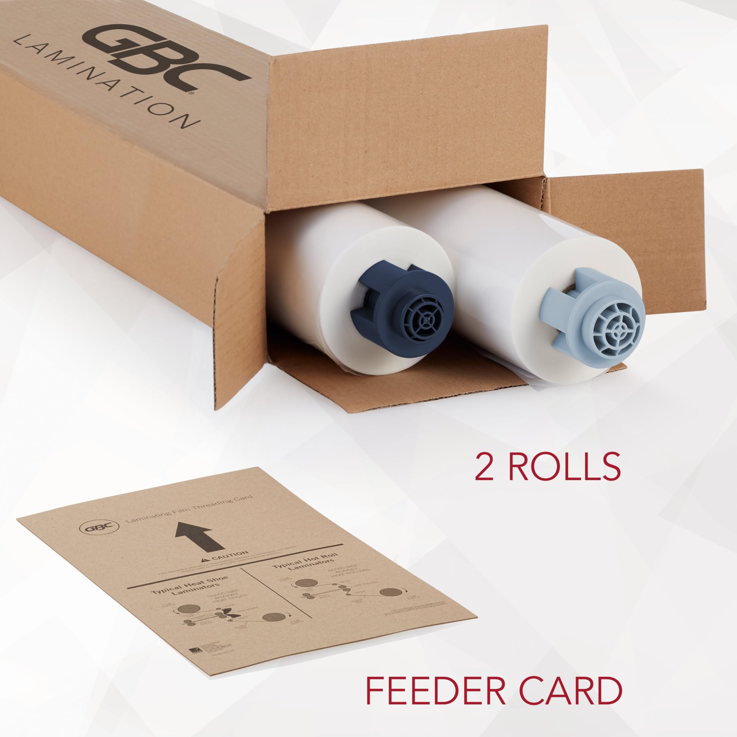 GBC Rolka folii do laminowania termicznego, 2 sztuki, NAP II, rdzeń poly-in 2,5 cm, rolki laminatu 1,7 ml, 30,5 cm x 300 ', laminowanie szkolne (3125365EZ)