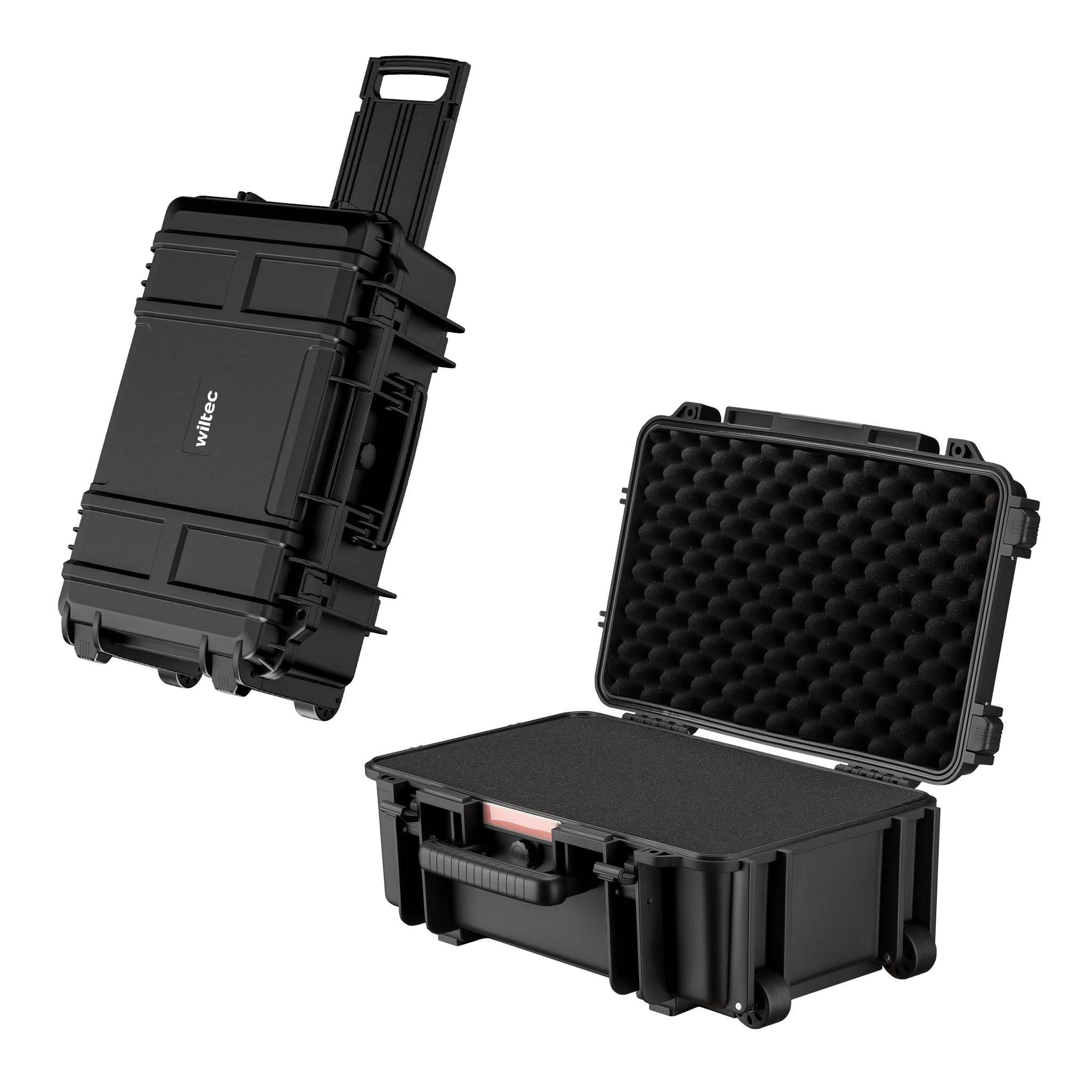Wiltec Black Multipurpose Carry Case 54.5 X 32.4 X 21.5 Cm, Spacious Storage Case, Toolbox Made Of Pp Plastic And Fibreglass, Perfect For Tools, Cameras And Delicate Items