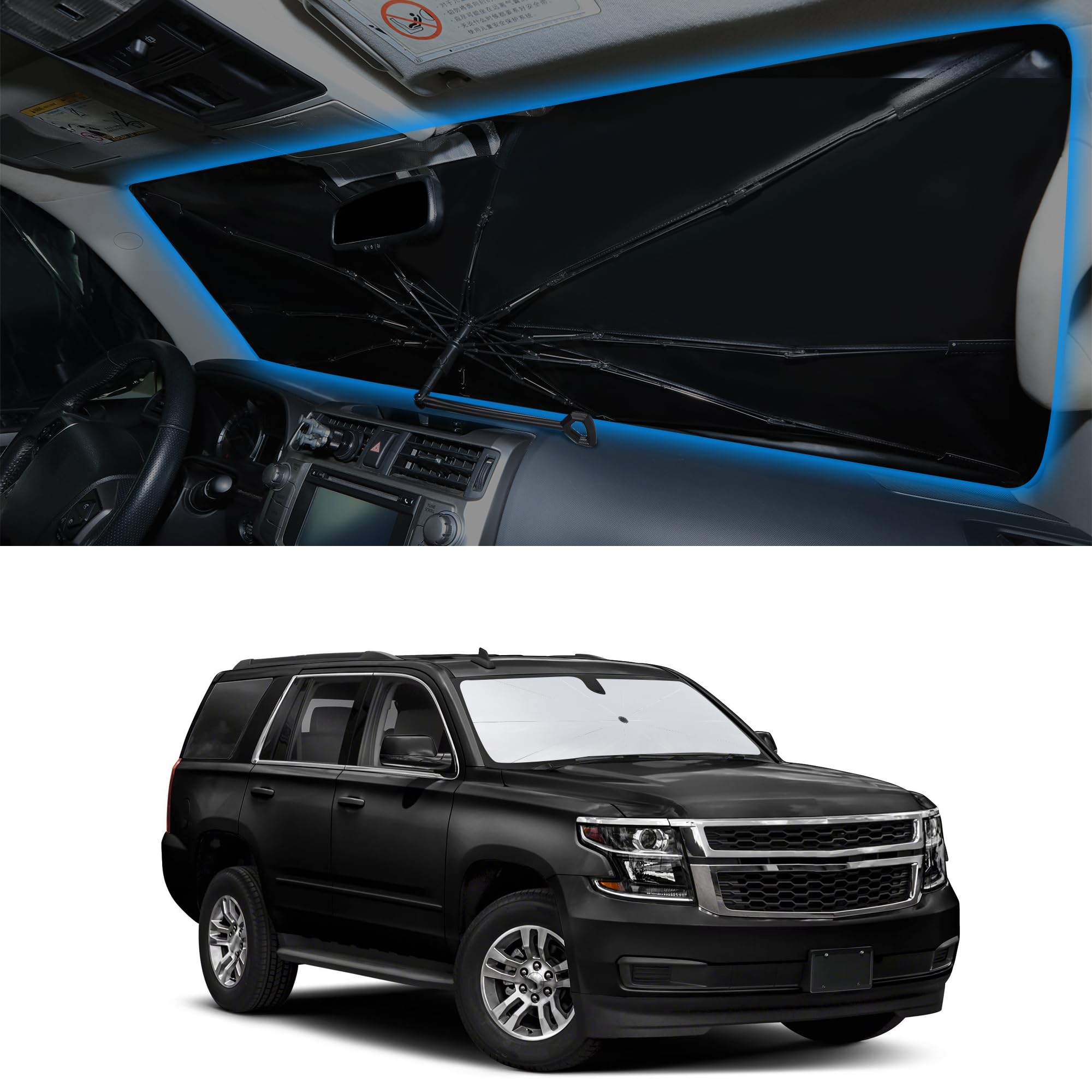 Windshield Sun Shade Umbrella for 2015-2026 Che-vrolet Chevy Tahoe