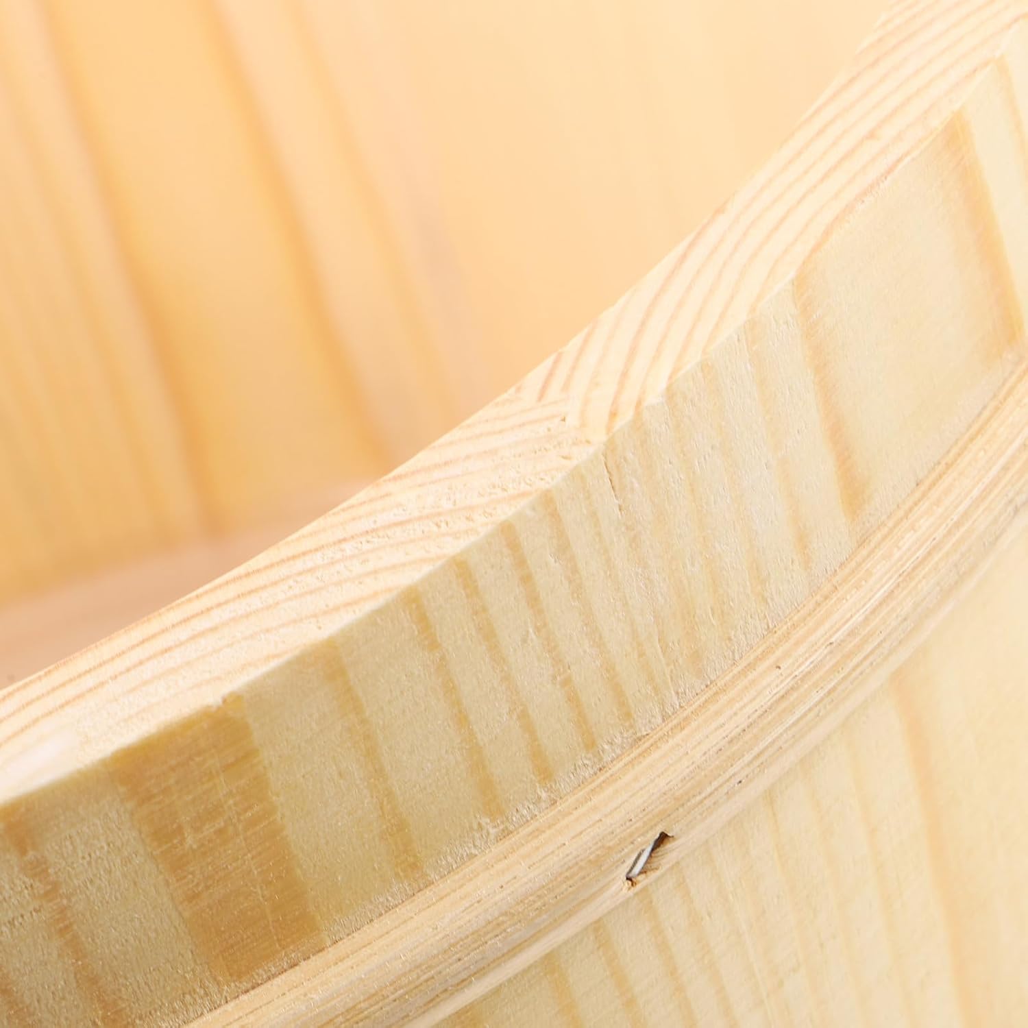 Wooden Sauna Bucket with Handle Sauna Room Accessory Natural Wood Barrel Bath Tool for Spa