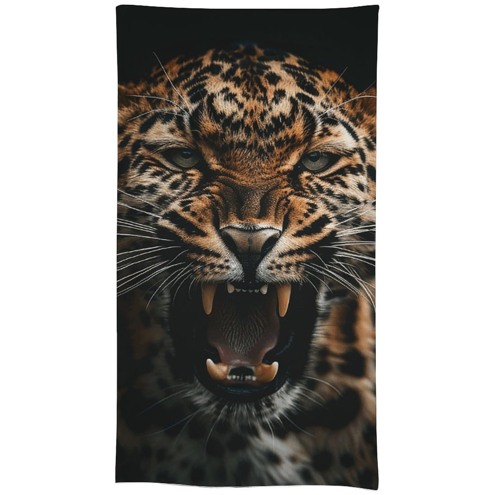 Nappe rectangulaire léopard 140x279 cm infroissable résistante aux taches cuisine