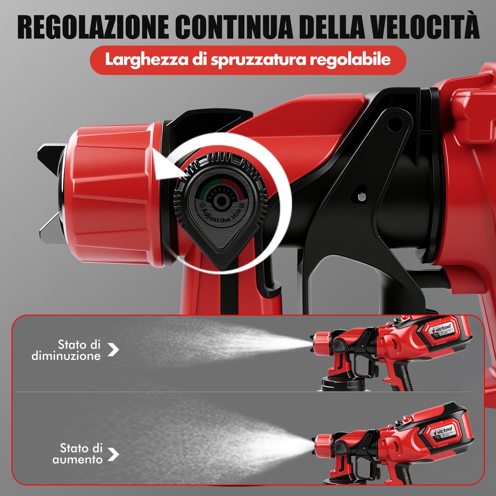 Sistema a spruzzo elettrico per vernice, 650 W, 1400 ml, pistola a spruzzo elettrica con 3 ugelli (1/1,8/2,5 mm), 3 modelli di spruzzo per pittura da parete, mobili, recinzioni
