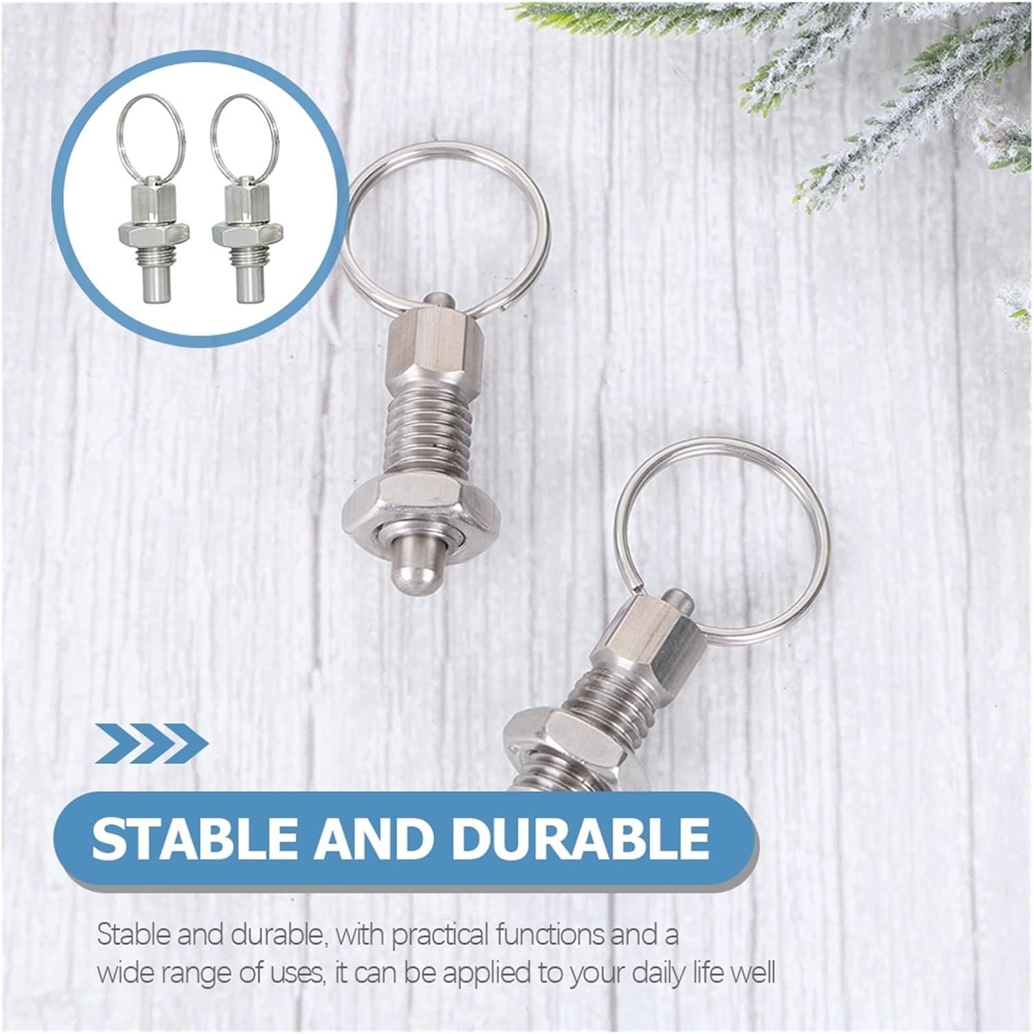 Tie Ring Spring Plunger pins 4pcs Spring Positioning Non Knob Plungers Stainless Steel Coupler Pins Locking Pull Pins Mechanic Tools Wide Uses