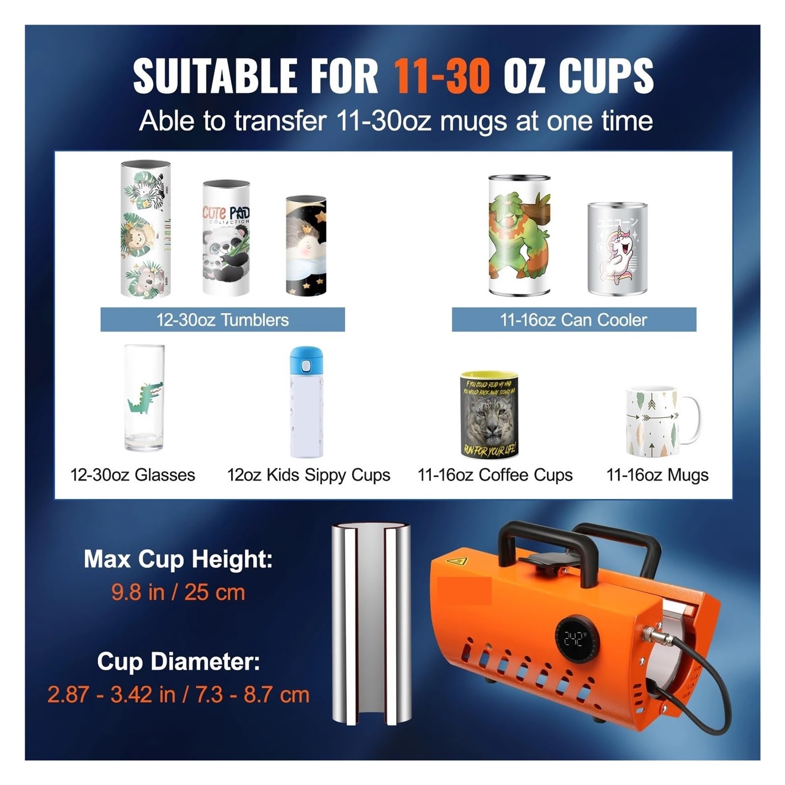 11-15oz 30oz Kubek Prasa Ciepła Mini Prezent Ceramiczny Tumbler DIY Ręczny Sublimacja Puste Automatyczna Maszyna Drukująca Stabilny Transfer Termiczny