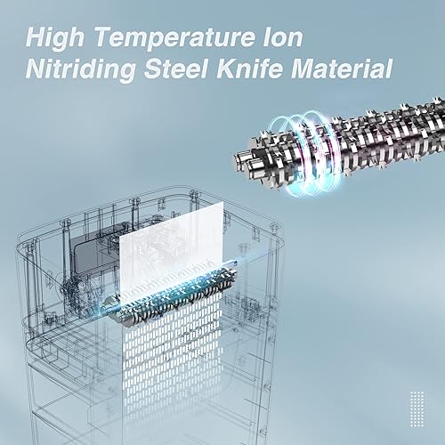 Miniatura 7 de BONSEN Trituradora de papel, trituradora de papel resistente sin parar de 20 hojas de 60 minutos para oficina, trituradora de corte cruzado ultra