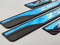 Vista 4 de GZBFTDH Auto Parts - Protector de umbral de puerta, para MG ZS, accesorios para automóvil, acero con placa de protección de entrada de plástico Azul