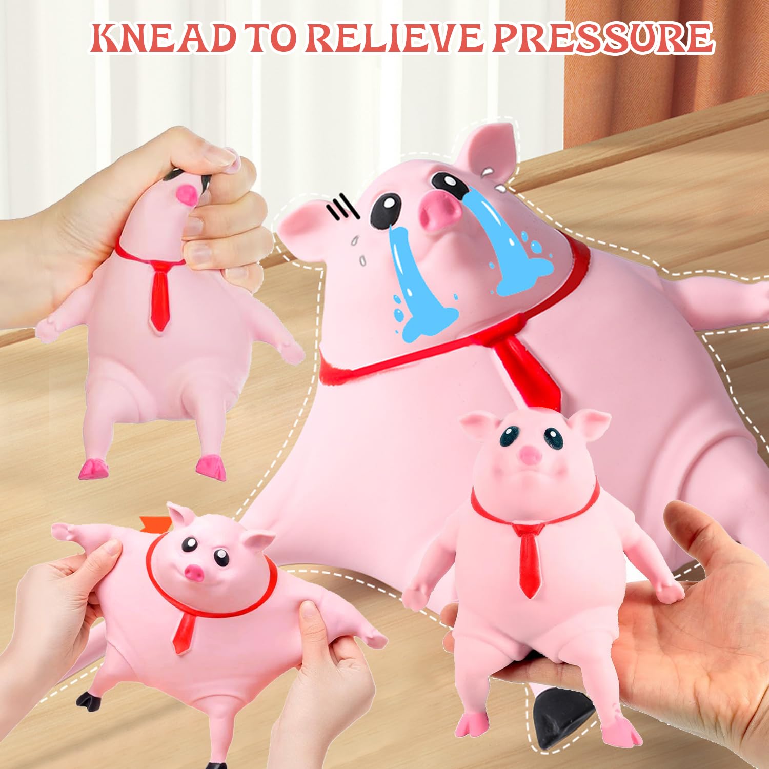 Piggy Giocattolo Antistress,Maiale Rosa Antistress, Giocattolo Da Schiacciare Piggy Antistress, Antistress Morbidi, Adatto per Adulti & Bambini Sollievo Dallo Stress
