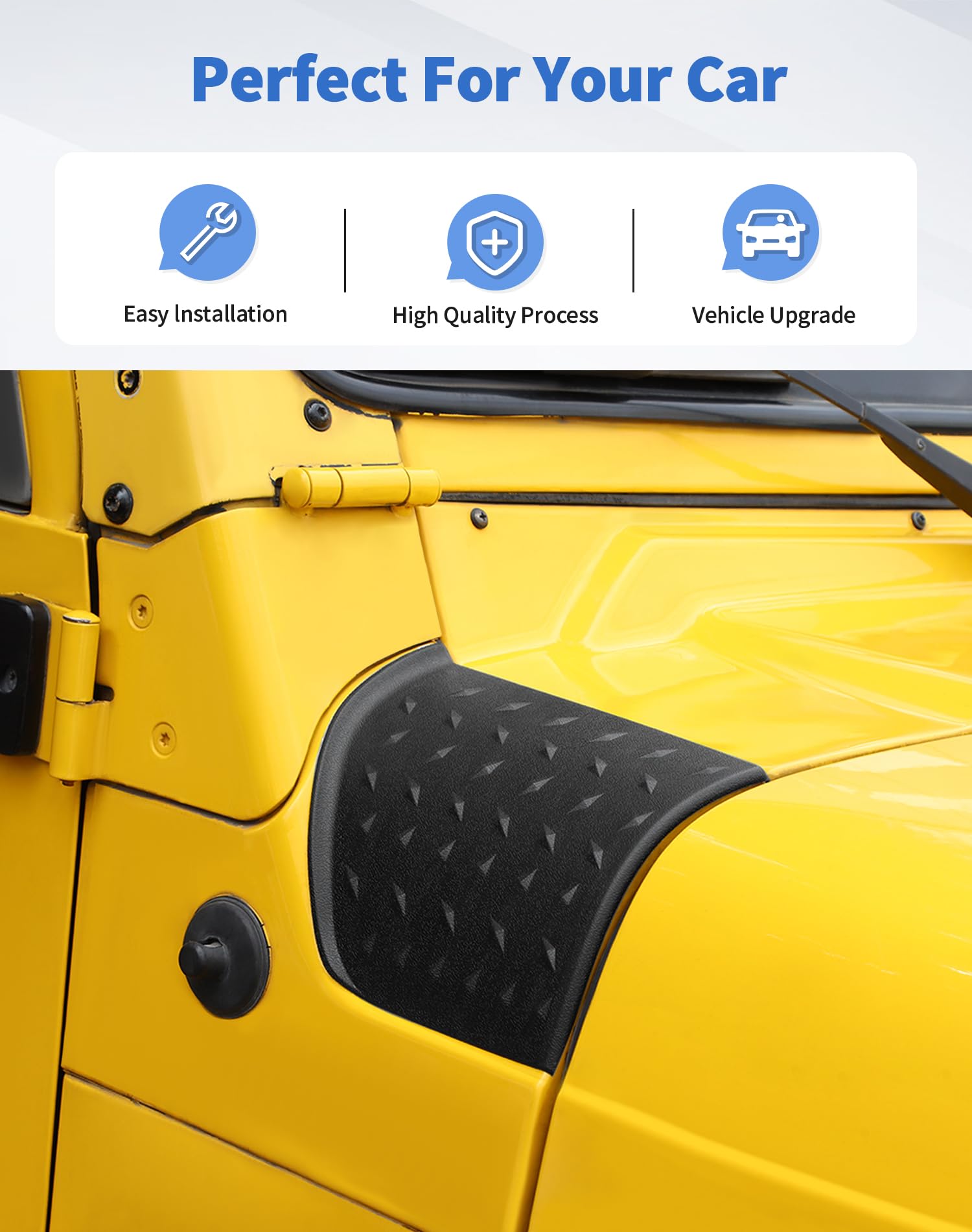 DSWSQ 2pcs Black Cowl Body Armor Cover Side Body Cowling Armor Corner Guard Fit for Jeep Wrangler TJ 1997 1998 1999 2000 2001 2002 2003 2004 2005 2006