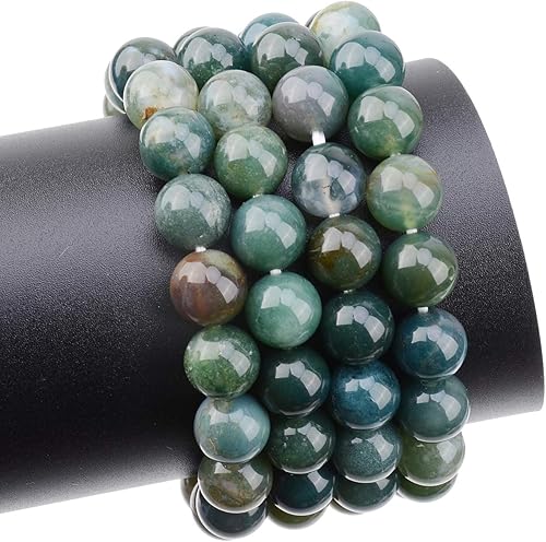 Miniatura 8 de LPBeads Piedras preciosas redondas pulidas naturales con cordón elástico para hacer joyería, creación de pulseras, joyería de bricolaje