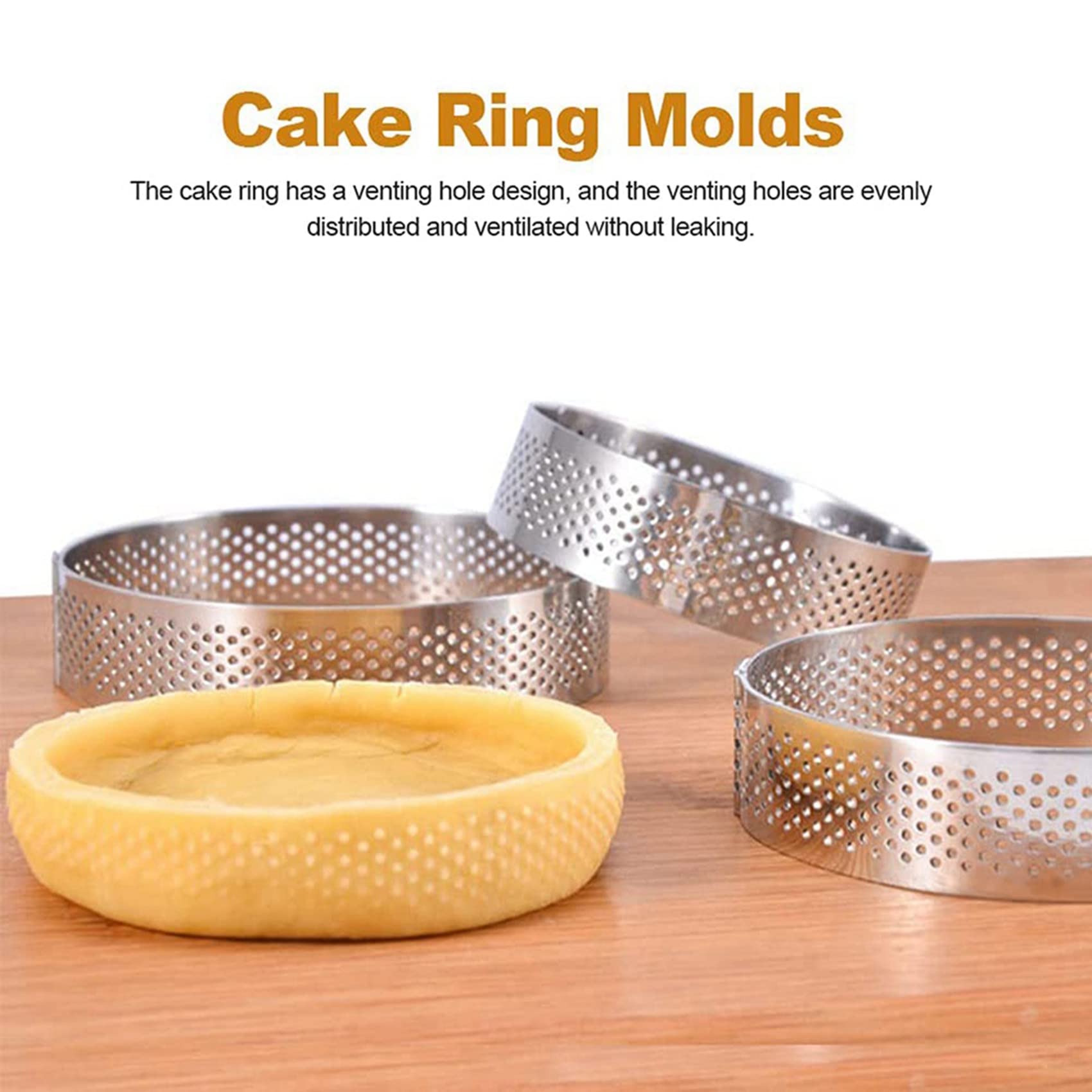 Stampi Ad per Torta, 30 Pezzi nel Acciaio per Crostata Poroso, Stampo Ad per Torta Perforato, per Mousse per Torta con Fori 7 cm