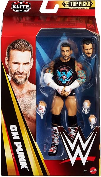 Mattel WWE Elite Collection - CM Punk Top Picks, action figure collezionabile con accessori inclusi, mani e costumi da combattimento intercambiabili, 8+ anni, JHV13 - 2