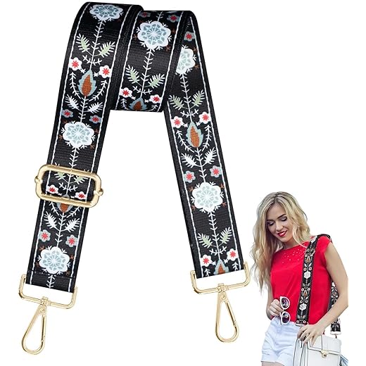 Adjustable Purse Strap 1.5 Wide Boho Snowflakes