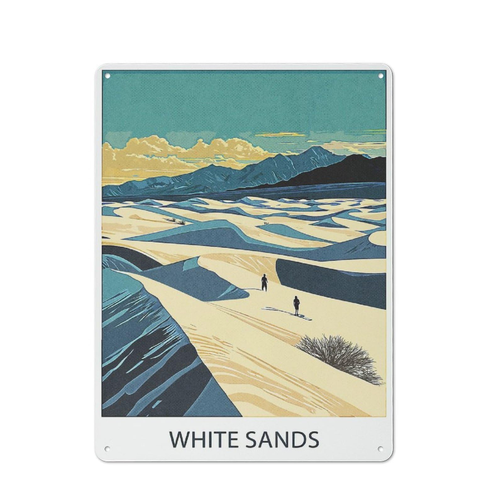 Junmoney Style-23 For Hobby Room Or Studio, White Sands National Park(4) Retro Metal Sign 40X30cm, A Decorative Gift For A Newly Furnished Hobby Room And Studio