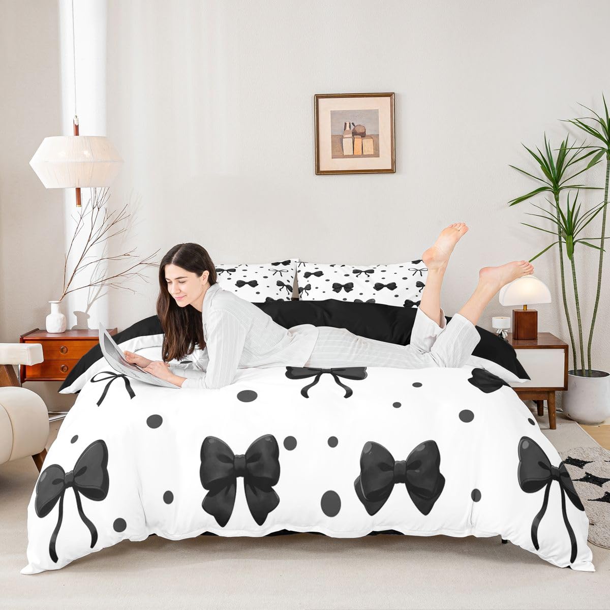 Homewish Kawaii Bowknot Super King zestaw poszewek na kołdrę wstążka kokardka pościel muszka poszewka na kołdrę różowe zestawy łóżek