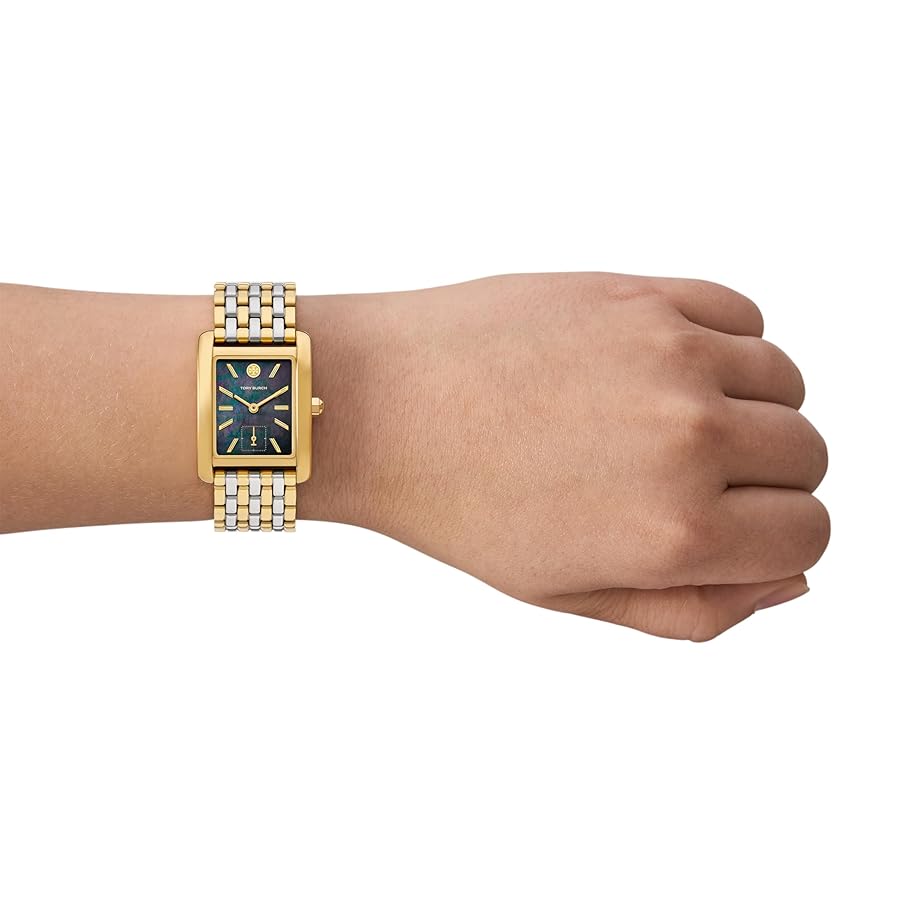 Amazon.com: Tory Burch Women's Eleanor Two-Tone Stainless Amazon.com: Tory Burch Women's Eleanor Two-Tone Stainless