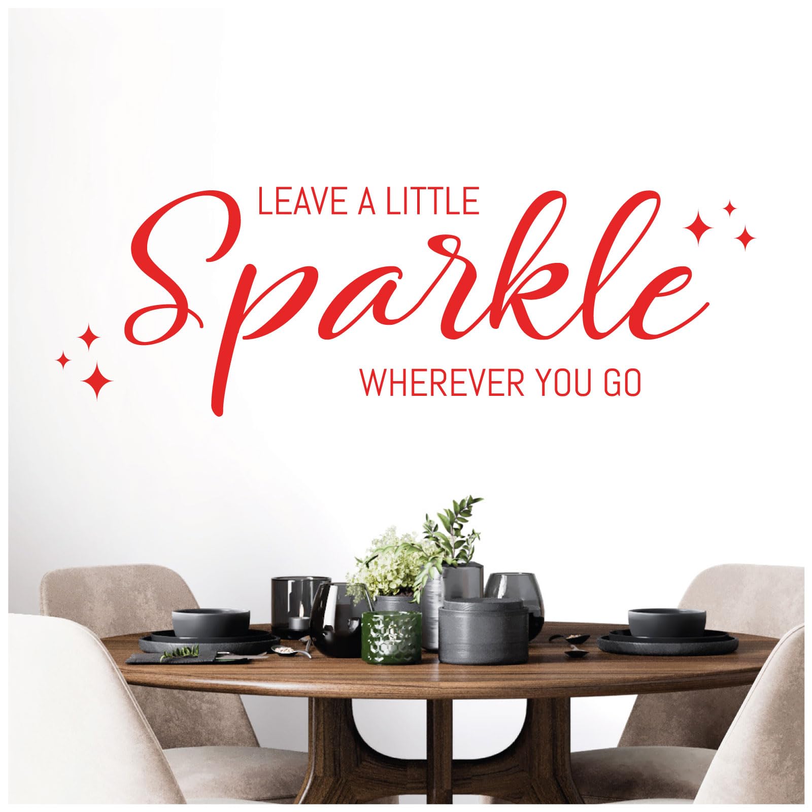 Leave a Little Sparkle Wherever You Go - Wall Quote, Wall Art Sticker [Medium] [Poppy]