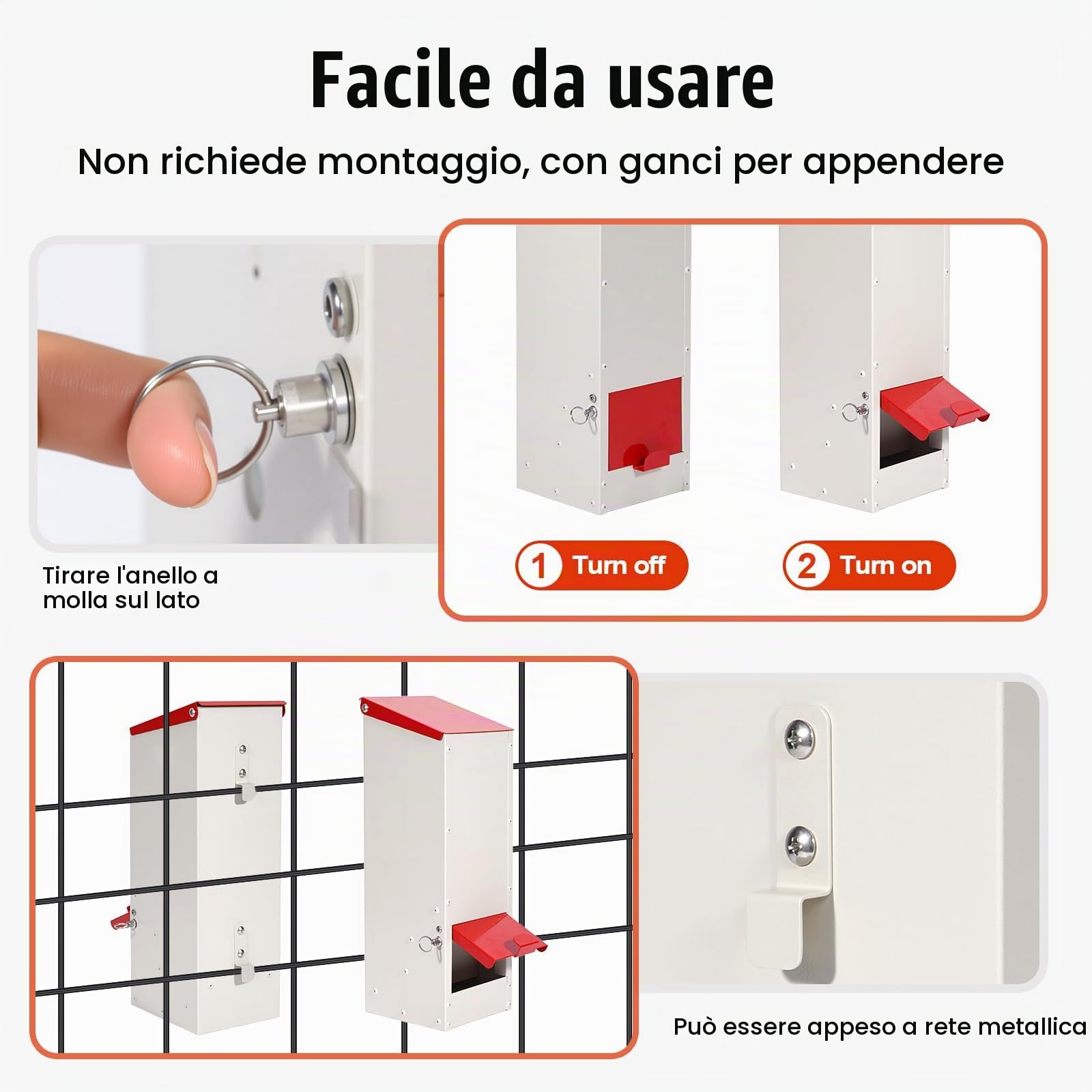 3kg Mangiatoia Automatica per Pollame Senza Sprechi Mangiatoia Galline Automatica in Acciaio Inox Esterni Alimentatore Automatico per Polli Anatre Pollame