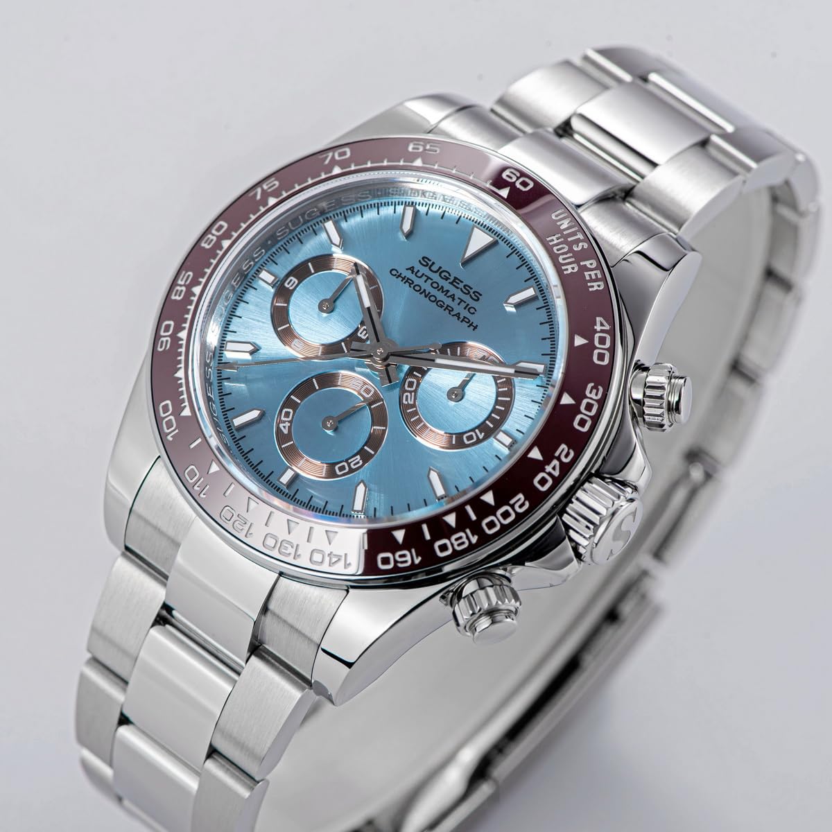 Sugess automatyczny mechaniczny chronograf nurkowanie męskie zegarki 7750 ruch zegarki na rękę wodoodporny wielofunkcyjny zegarek na rękę, kolor 5, chronograf, mechaniczny