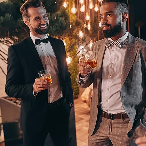 Miniatura 6 de Juego de 2 vasos de whisky giratorios, vidrio antiguo giratorio, bourbon, cóctel, vasos de roca para bar, fiesta y hogar, regalo de whisky para