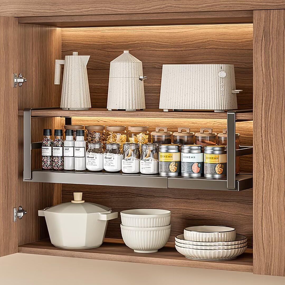 Cesta para debajo del estante – Cestas colgantes de metal para cocina, baño, oficina, armarios y cabina – Ahorro de espacio en blanco