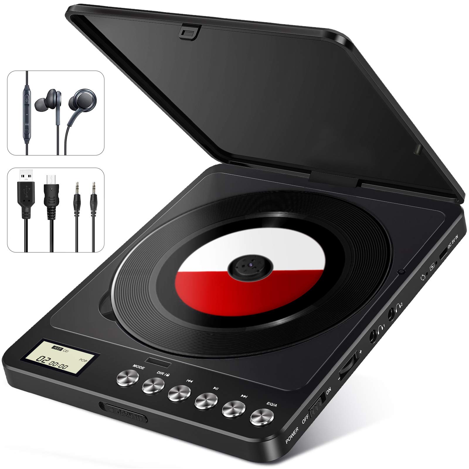 Buy NIXIUKOL Portable CD Player, 1500 mAh Personal Rechargeable MP3 CD