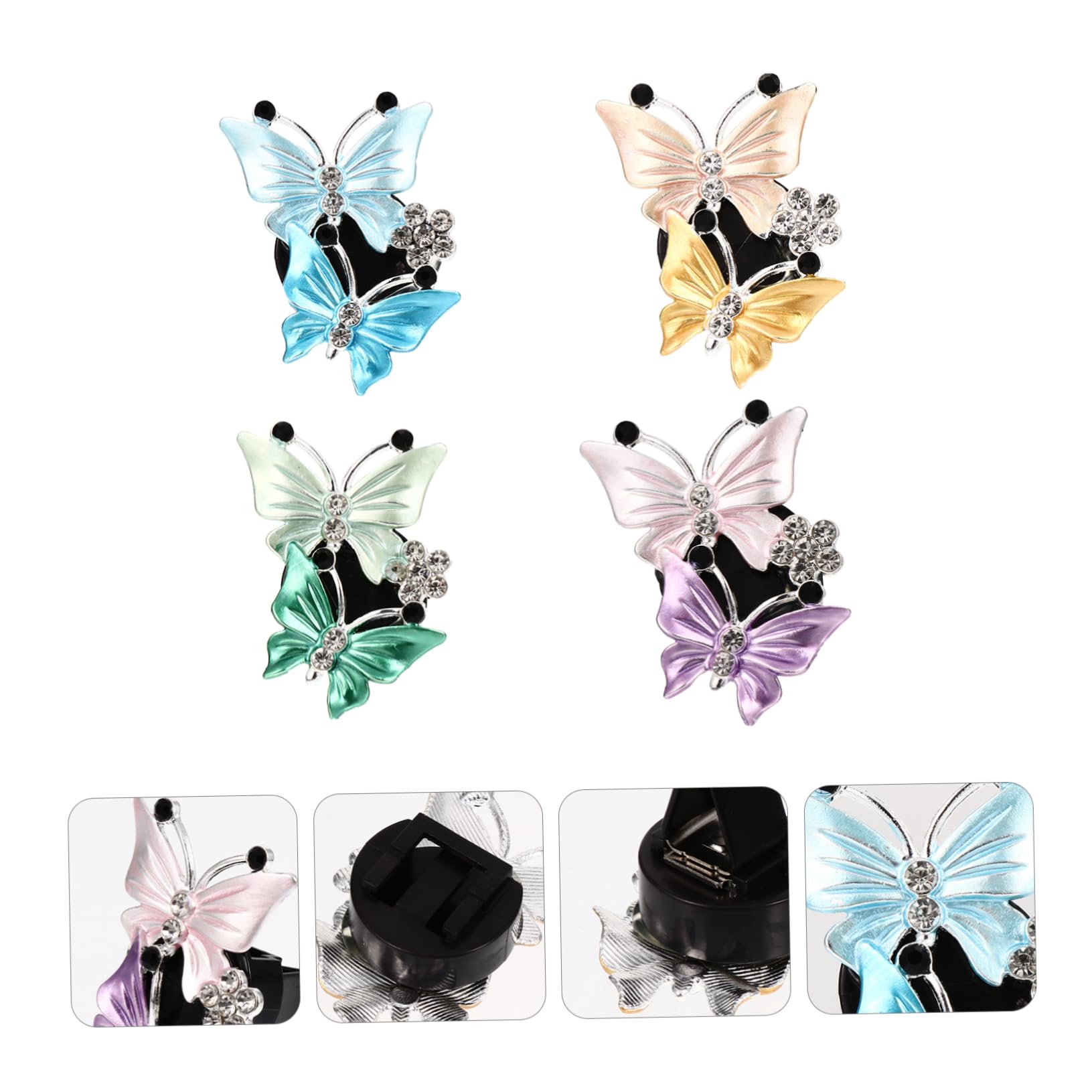 VICASKY Set di 3 clip per profumo, per auto, con motivo a farfalla, materiale sicuro, 4 pezzi x 3 pezzi