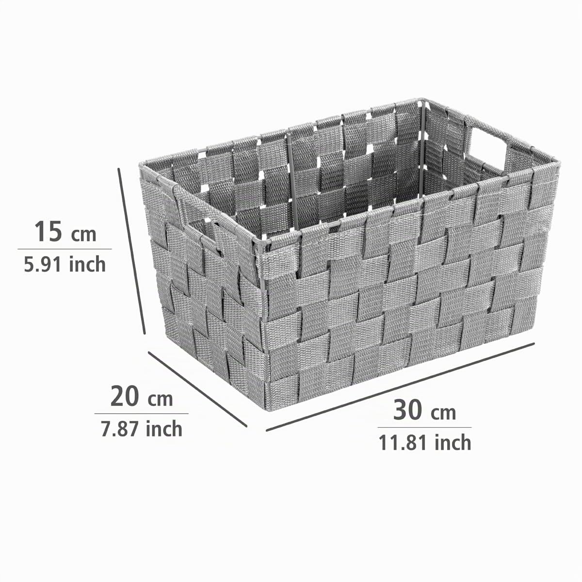 Wenko Cestino Adria S grigio Capacità: 6.24 l, Polipropilene, 30 x 15 x 20 cm, Grigio