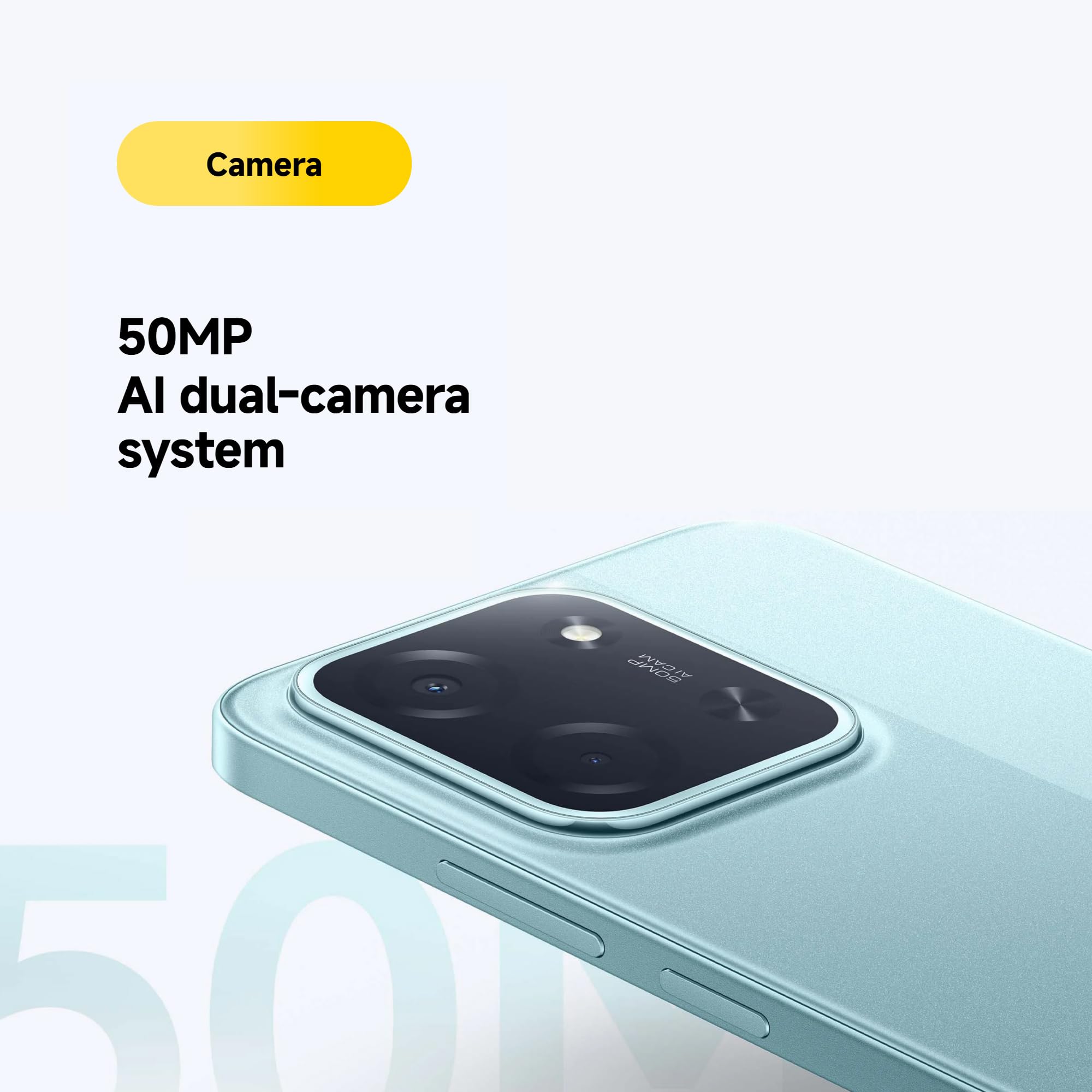 XIAOMI POCO C85 - Smartphone de 6+128GB, Cámara Dual de 50MP con AI, Pantalla inmersiva de 6,9”, Potente procesador Octa-Core, Carga rápida de 33W, 6000mAh, Cargador no Incluido, Verde (Versión ES)