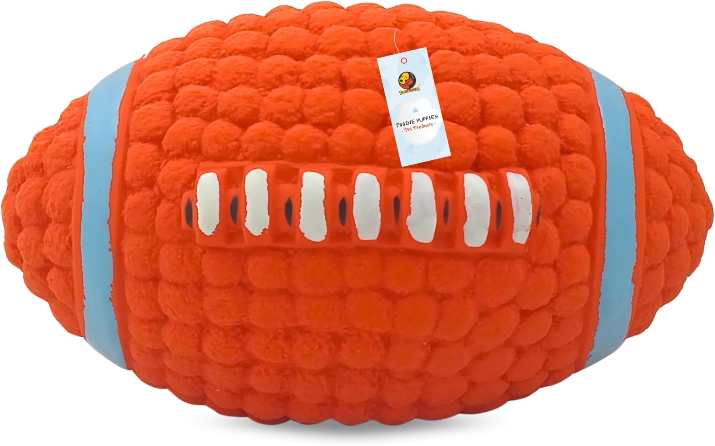 Foodie Puppies Interactive Latex Squeaky Chew Toy for Small to Medium Dogs (Teeth Rugby - Large) | Durable, Non-Toxic, Soft, Floating, Bouncing Pet Toy I Reduce Separation Anxiety (Design May Vary)