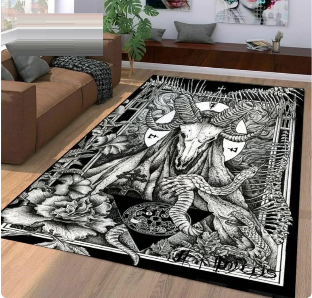 Satan Devil Skull Divination Prayer Mat Satan Decor Bathroom Mat