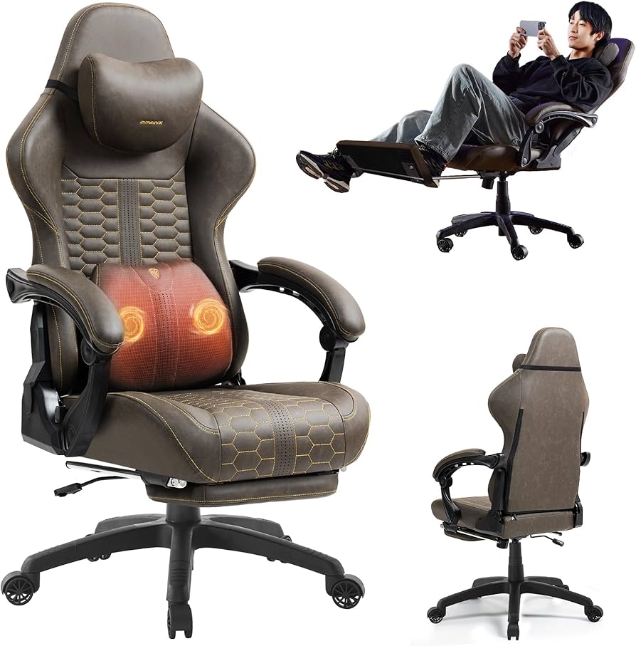 Dowinx ゲーミングチェア カラー ブラウン 6668B-05 Amazon.co.jp: Dowinx ゲーミングチェア ファブリック オットマン付き