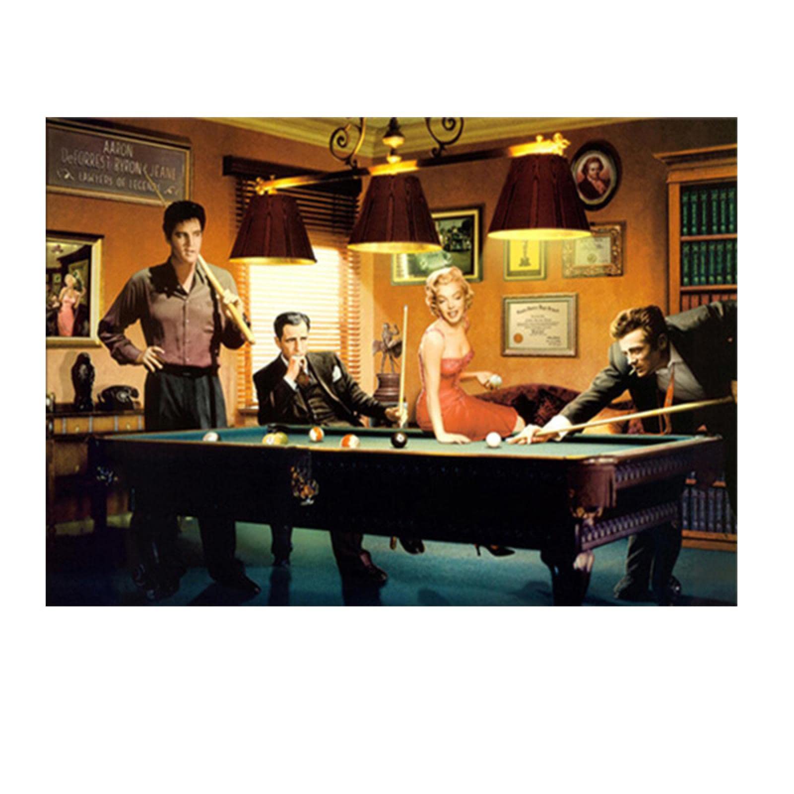 XIANGPEIFBH Famoso Wall Art Picture Film Attore Cantante Gioca a Biliardo Tela Pittura Poster Classico per Soggiorno Decorazione Domestica 60x85cm(24x33inch) Cornice Interna