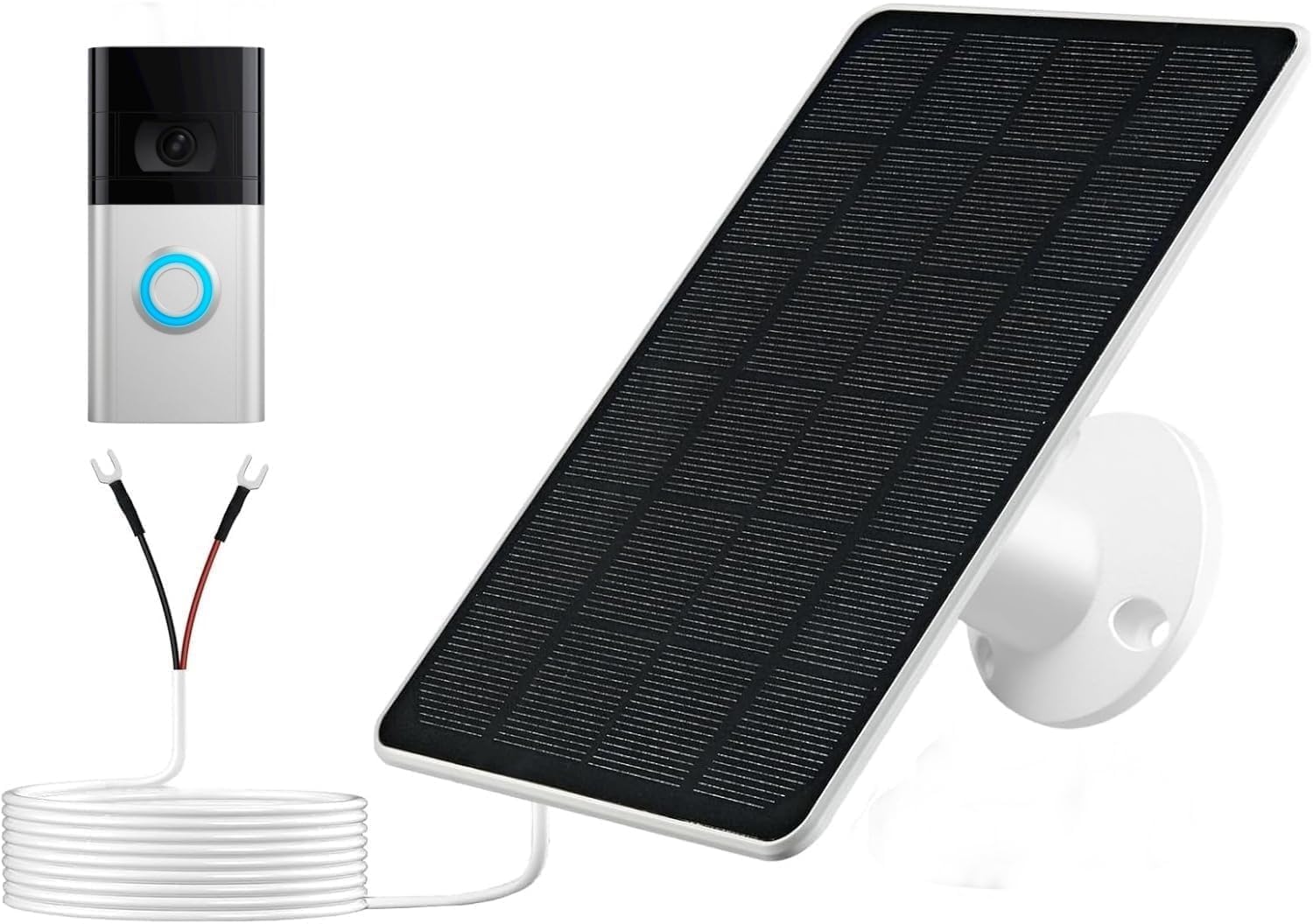 Photo 1 of !!!!!NO DOORB ELL****l FINAL SALE!!\
Solar Panel Charger Compatible with Ring Video Doorbell 3/3+/4, Battery Video Doorbell Plus, 13.2ft Waterproof Charging Cable, 360°Adjustable Mount,5W 5V, 7.5 * 6.4" (1)