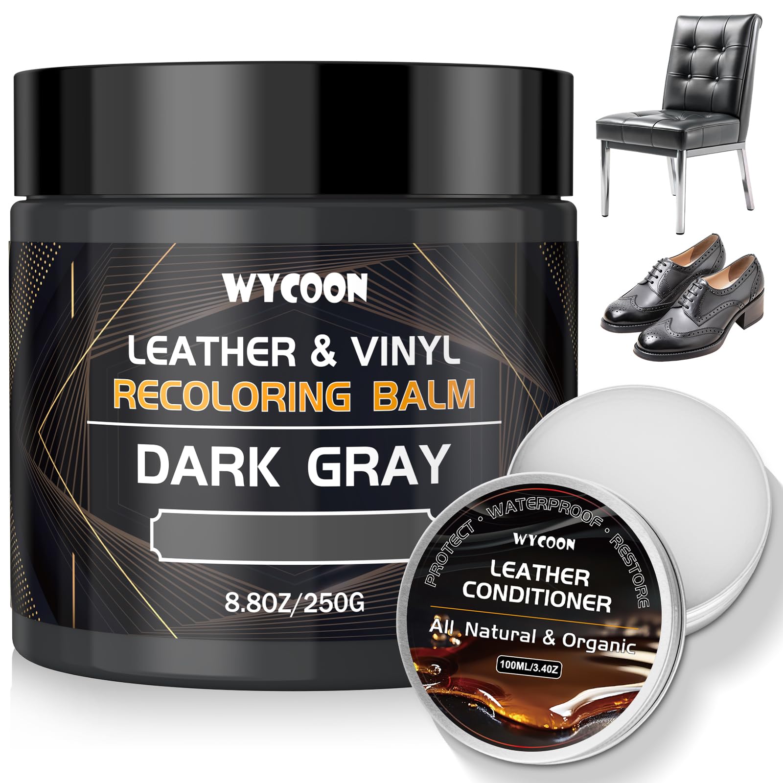 WYCOON 250g Leder Reparatur Set, Lederpflege & Lederfarbe für Ledersofas