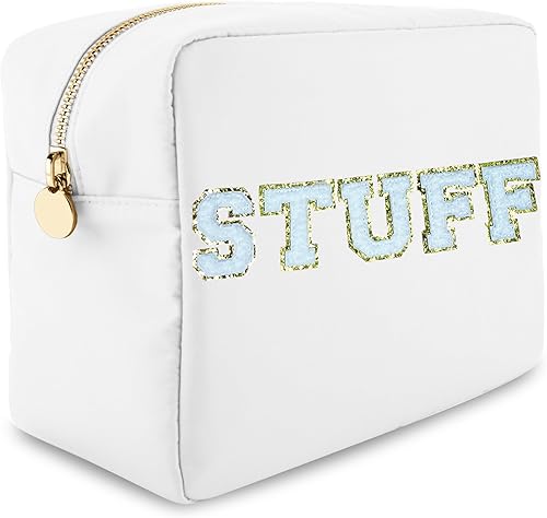 Bolsas de maquillaje para mujeres, Bolsa de maquillaje de nylon, Bolsa de maquillaje grande, Bolsa de maquillaje Preppy, Bolsa de maquillaje para