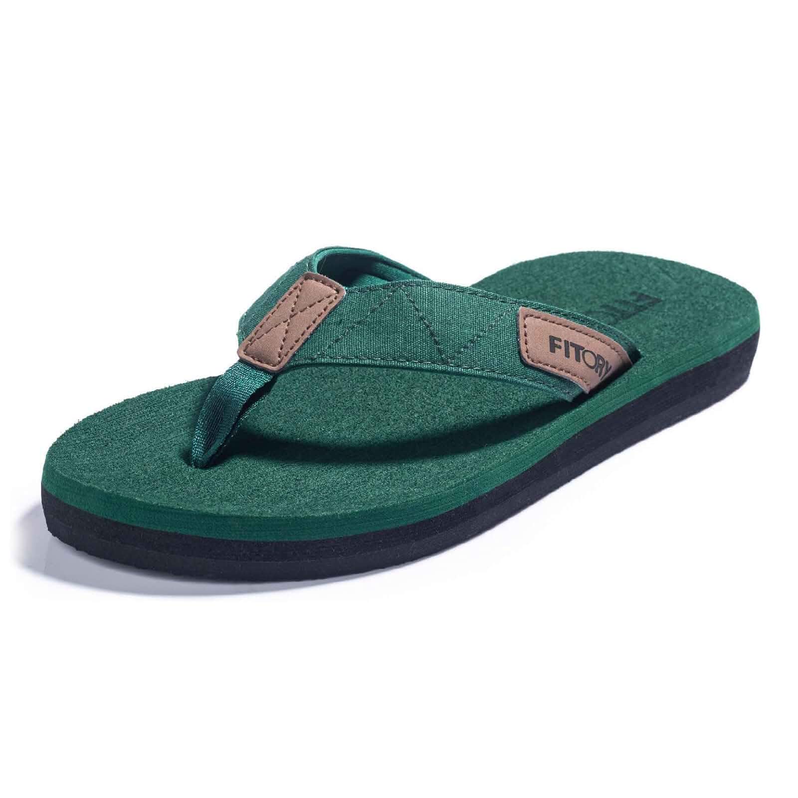 FITORY Men's Flip-Flops, Thongs Sandals Comfort Slippers for Beach Slip On, Arch Support & Non-slip Rubber Sole, Cushioned & Durable, Summer Pool Walking, Indoor Outdoor