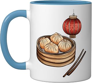 Har Gow With A Japanese Lantern Ceramic Mug, Blue/White