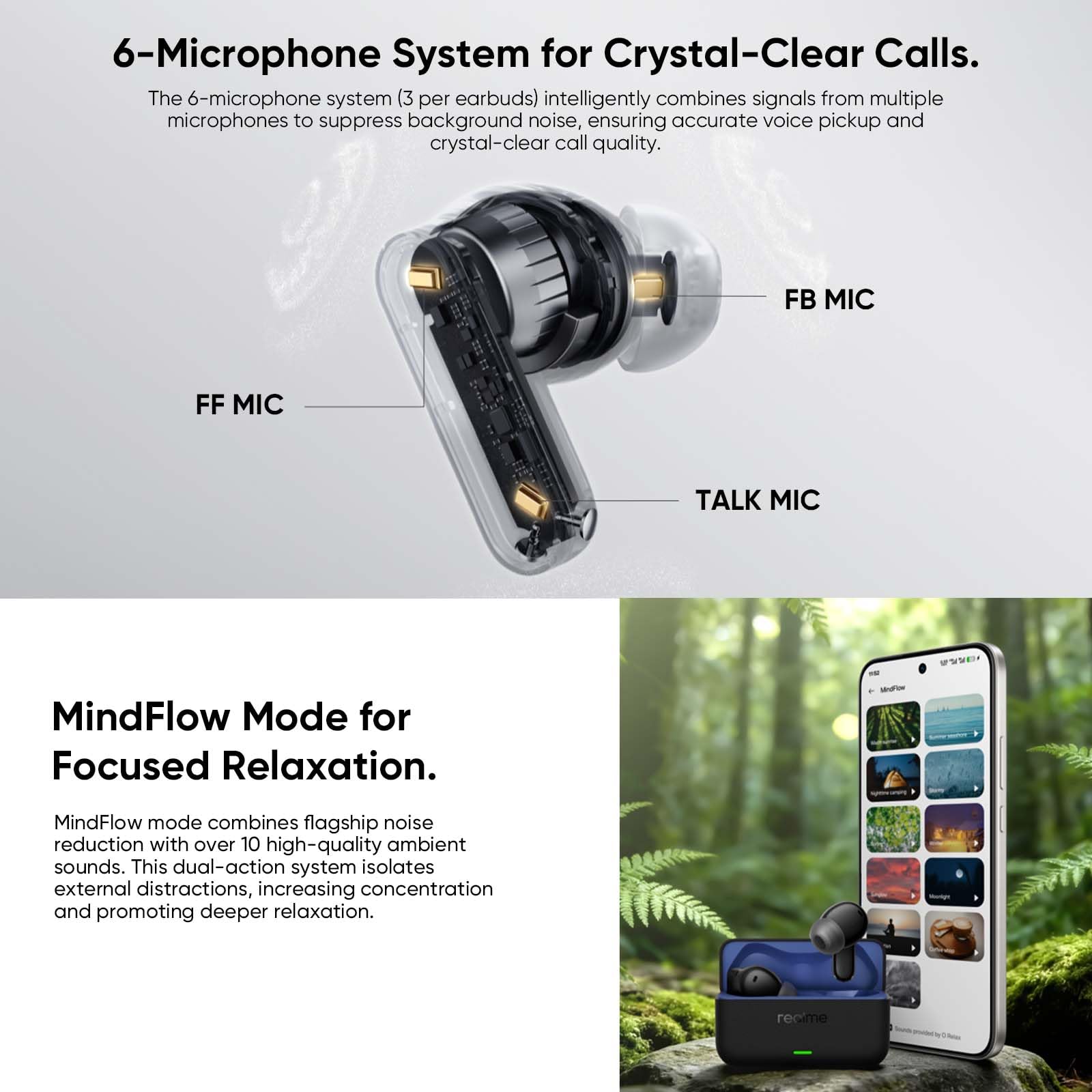 realme Buds T500 Pro Écouteurs Bluetooth sans Fil Intra-Auriculaires avec ANC 50dB, 56h d'autonomie, Son Hi-Res, Bluetooth 6.1, IP55, 6 micros, Connexion Multi-appareils (3 appareils) – Noir