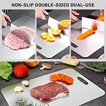 Conseil de coupe de titane pour cuisine, Katuchef 100% Tableau de coupe en titane pur, panneaux à double couche de métal de qualité alimentaire, facile à nettoyer, non stick & Résistant à l'odeur(XL 11×15,5 po)