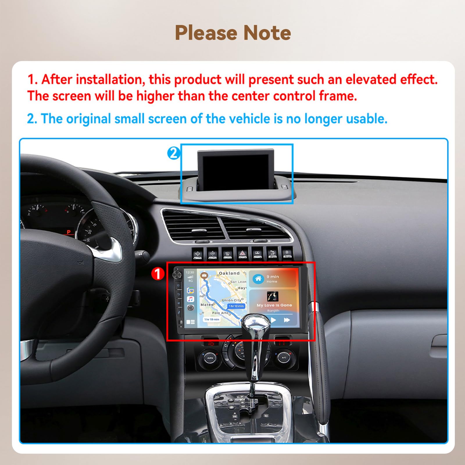 Hikity Radio samochodowe Android 15 4+64 GB do Peugeot 3008 2013 z ekranem dotykowym 9 Zoll, radio samochodowe 2DIN z bezprzewodowym odtwarzaczem Carplay Android Auto, FM/RDS Radio BT GPS WiFi
