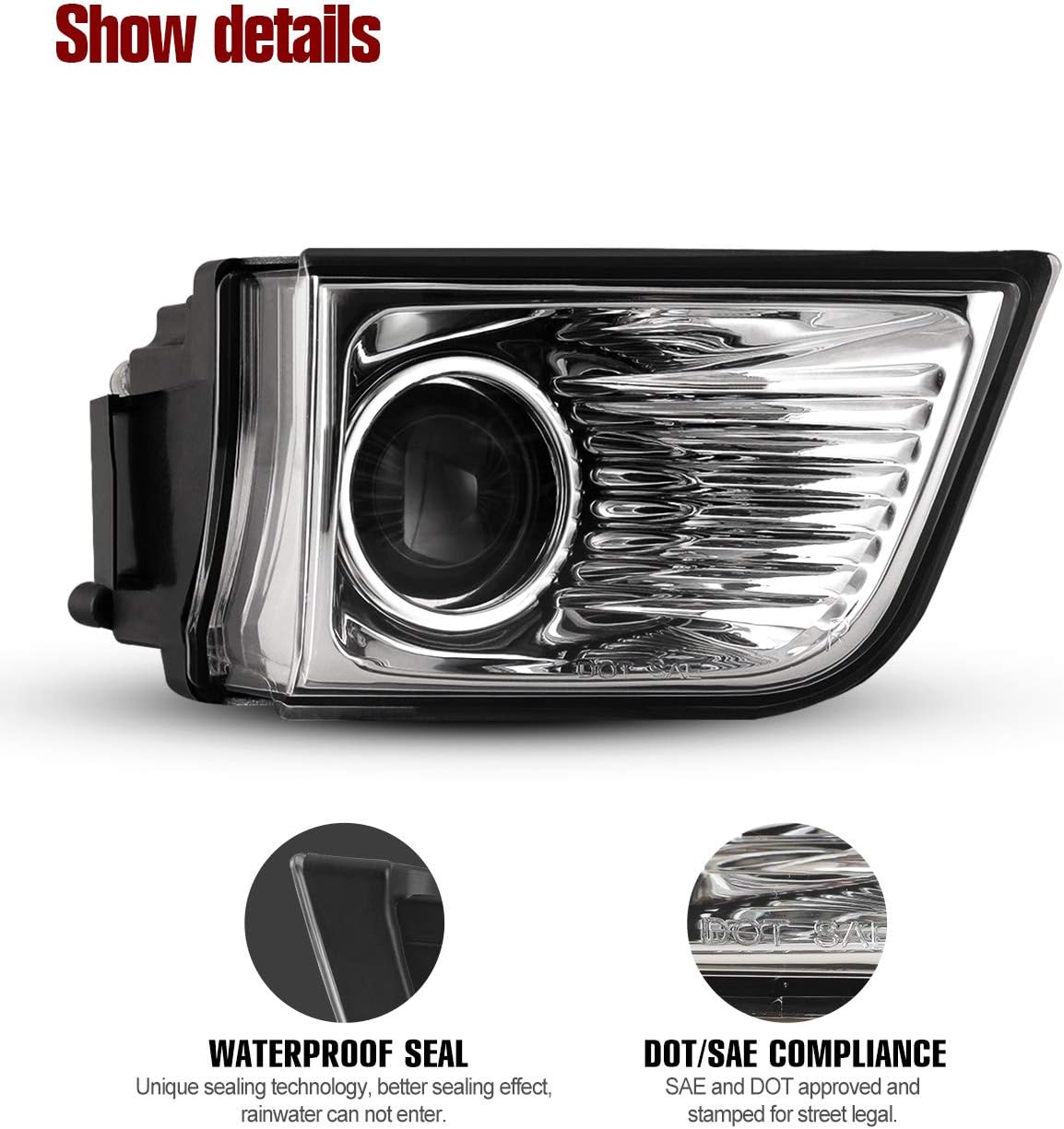 AUTOWIKI Fog Lights for 2003-2005 Toyota 4Runner OEM Replacement Fog Lamps 2PCS With Clear Lens