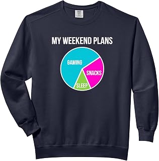My Weekend Plans Gaming Snacks Sleep Video Game Player Comfort Colors Adult Sweatshirt