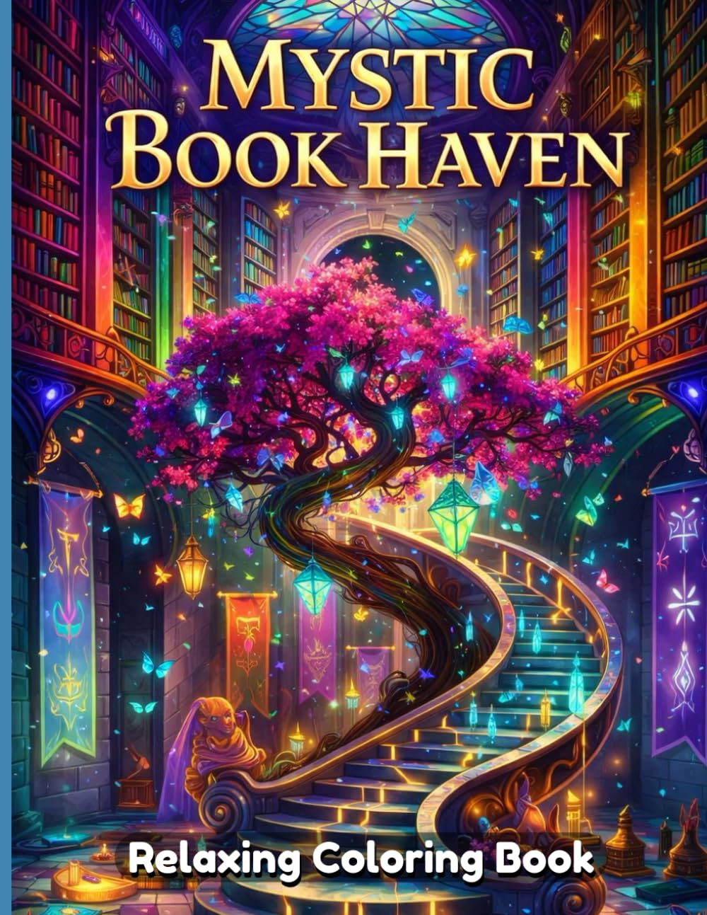 Mystic Book Haven Coloring Book for Adults: Enchanted Libraries, Magical Reading Rooms, Fantasy Book Sanctuaries, Relaxing Creative Coloring Pages for Stress Relief and Mindful Escape