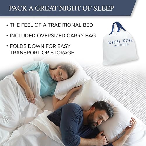 Vista 34 de King Koil colchón de aire de tamaño individual con bomba de aire integrada, la mejor cama inflable de tamaño individual, colchón de aire elevado