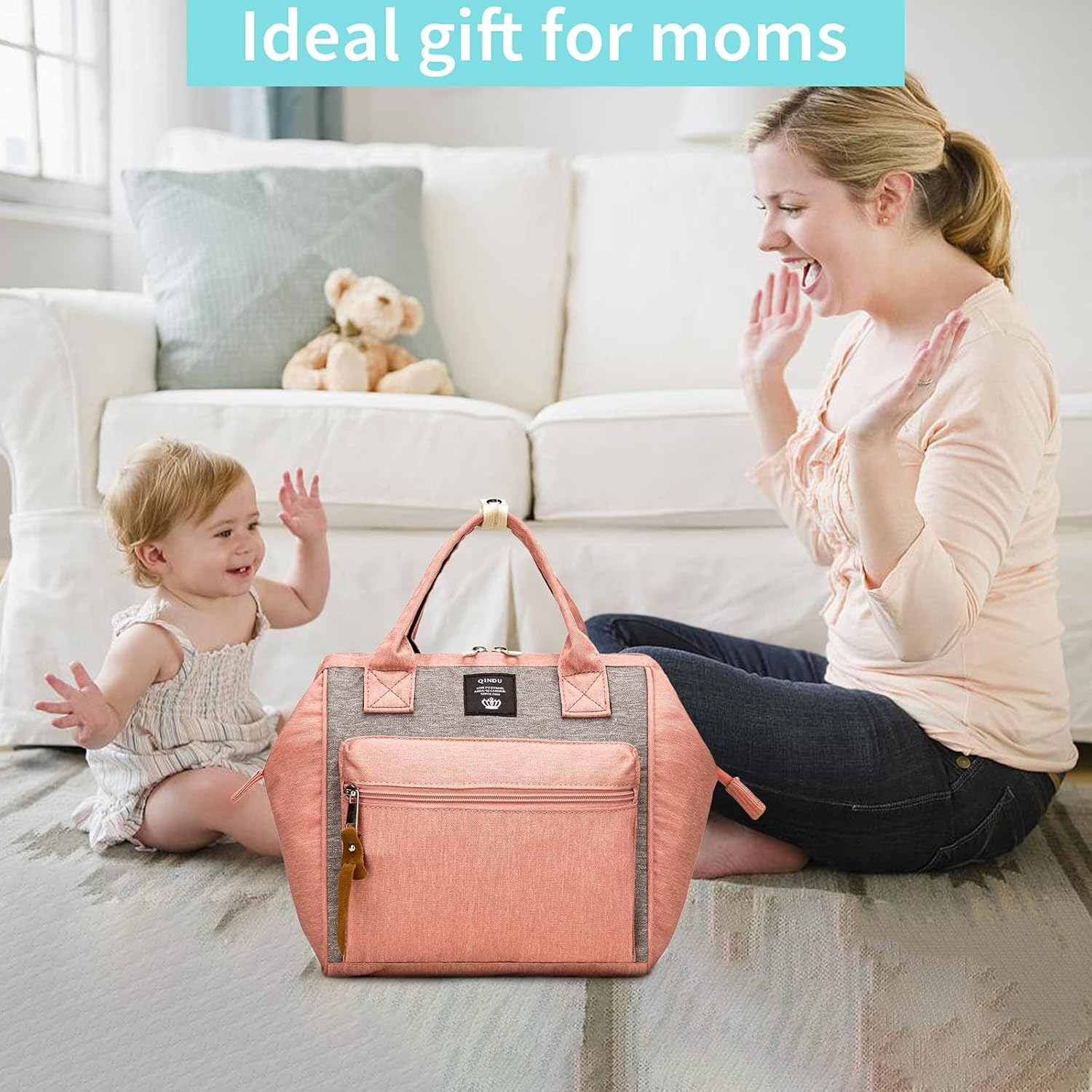 Beaulyn Small Diaper Bag Backpack, Mini Diaper Tote & Portable Crossbody Backpack with Insulated Pocket - Image 5