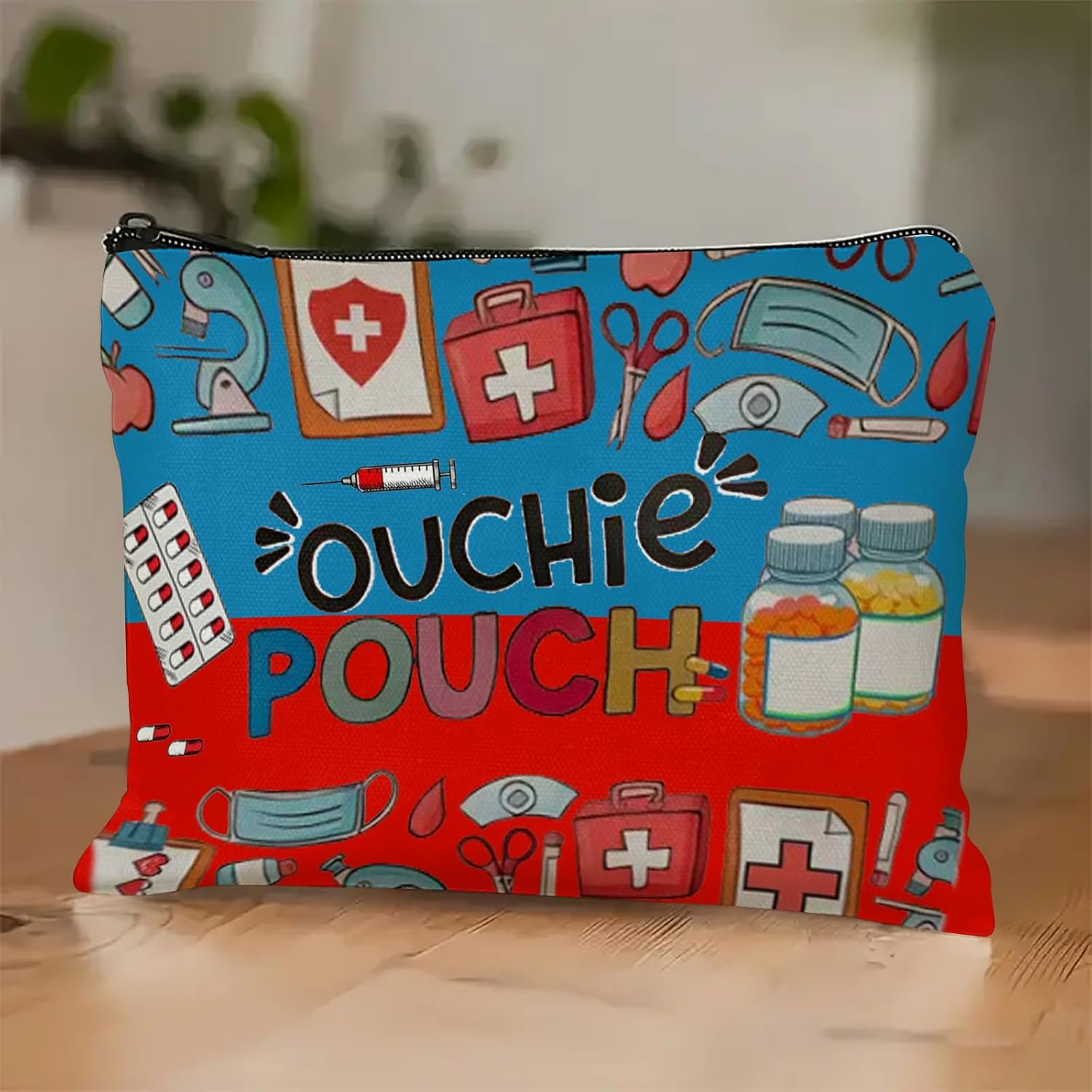 Medicine Storage Pouch with Diabetes, Medicines Bag, and Medical Supply Designs, White Canvas Zipper Cases, Multi-Use Functionality (Gift for Birthdays, Graduation, Christmas) (Style D) - Image 5