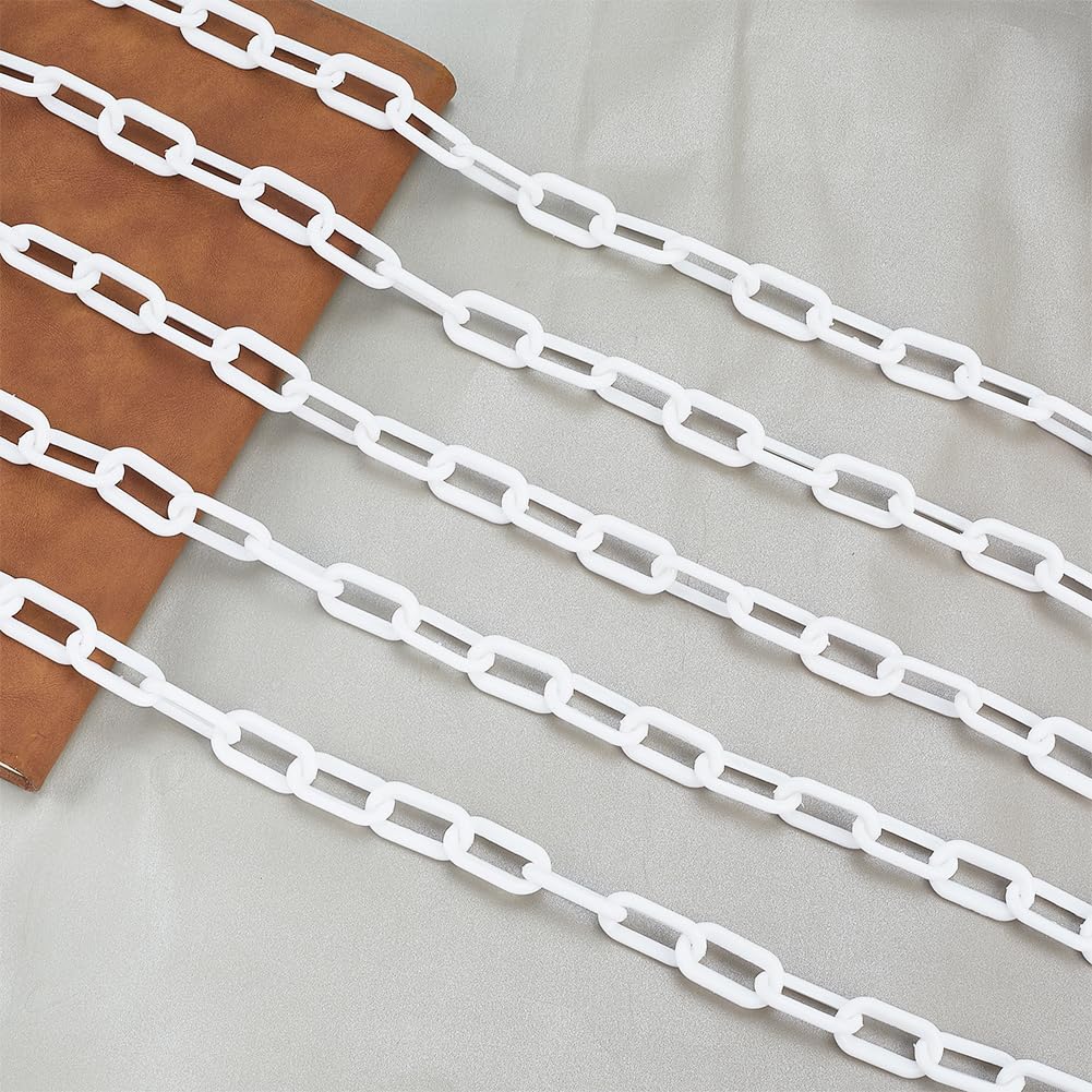 Chaîne Securi en plastique blanc (30 cm) – Chaîne BER en PVC, 49 cm de diamètre, lien de stationnement résistant aux intempéries, cônes de sécurité, alerte de présence BER